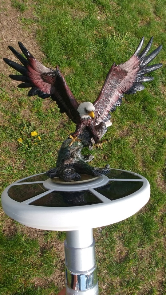 Eagle on Approach Flagpole Topper Finial Ball - Hand Painted